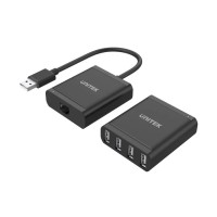 Bộ khuếch đại USB 2.0 60m HUB 4 cổng qua cáp mạng Unitek Y-2516
